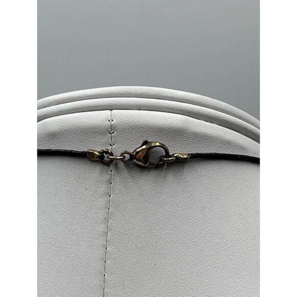 HOST PICK 7/5  Alexis Bittar Vermeil 925 Golden Lucite 3D Cross Brown Necklace - Picture 7 of 13